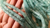 6-6.5mm Aquamarine Heishi Beads Spacer Tyre For Jewelry (8IN To 16IN Option)