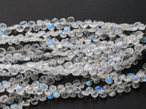 6 mm Rainbow Moonstone Faceted Heart Beads, Rainbow Moonstone Beads, Loose