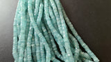 6-6.5mm Aquamarine Heishi Beads Spacer Tyre For Jewelry (8IN To 16IN Option)
