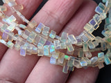 3-5mm Ethiopian Welo Opal Flat Rectangle Side Drilled For Jewelry (8IN To 16IN )