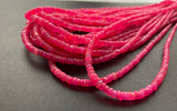 3-5mm Candy Pink Opal Beads, Rare Enhanced Rondelle For Jewelry (8IN To 16IN)