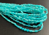 3-4mm Aqua Blue Opal Beads Plain Smooth Oval Tumble For Jewelry (8IN To 16IN )