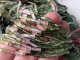 3-4mm Rare Multi Tourmaline Faceted Pipe Fancy Sticks Designer  For Jewelry 13IN