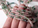 3-5mm Pastel Tourmaline Plain Rondelle Beads For Jewelry Necklace (8IN To 16IN )