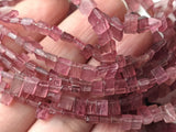 3-5mm Pink Tourmaline Sticks Side Drilled Designer For Necklace (8IN To 16)
