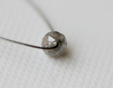 4.5-5mm Diamond Bead, 1mm Large Hole Diamond Bead Grey Sparkling Faceted Loose