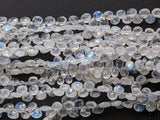 6 mm Rainbow Moonstone Faceted Heart Beads, Rainbow Moonstone Beads, Loose