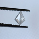 White Kite Shaped Diamond, 5.7x4.2mm Flat Back Faceted Diamond, 0.36 Cts-PVD49