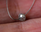 4.5-5mm Diamond Bead, 1mm Large Hole Diamond Bead Grey Sparkling Faceted Loose