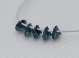2.5mm Blue Solitaire Diamond 0.3mm Center Drilled 5 Pcs Brilliant Cut Diamond