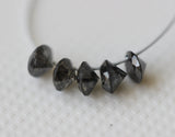 3mm Black Salt And Pepper Diamond Solitaire 0.5mm Center Drilled  5 Pcs Round