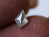 White Kite Shaped Diamond, 5.7x4.2mm Flat Back Faceted Diamond, 0.36 Cts-PVD49
