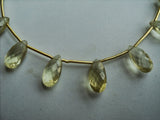 4x6 mm Lemon Quartz Micro Faceted Pear Shaped Briolettes, 10 Pieces Lemon Quartz