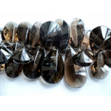 7x15-11x20 mm Smoky Quartz Faceted Pear Briolette, Smoky Quartz Faceted Fancy