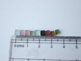 3.5-5.5mm Multi Tourmaline Smooth Square Cabochons, Natural Plain Flat Back