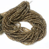 3.5-4mm Mystic Smoky Quartz Beads, Smoky Quartz Coated Rondelle Beads, 13 Inch