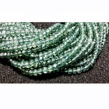 3.5-4mm Green Amethyst Coated Crystal Micro Faceted Rondelles, 13 Inches Faceted