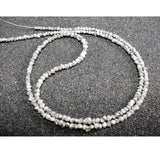 1mm to 2mm Natural Round Grey Raw Diamond  For Jewelry (4IN To 16IN)