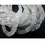 4mm African Moonstone Faceted Rondelle Beads, Faceted Rainbow Moonstone Beads