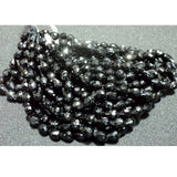6x8 mm Black Spinel Straight Drilled Briolettes, Black Spinel Tear Drop, 9 In