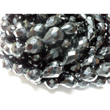 6x8 mm Black Spinel Straight Drilled Briolettes, Black Spinel Tear Drop, 9 In