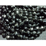 6x8 mm Black Spinel Straight Drilled Briolettes, Black Spinel Tear Drop, 9 In