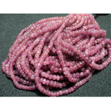 5mm Pink Tourmaline Plain Rondelles, Tourmaline Rondelle Beads, 8 Inch Pink