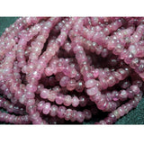 5mm Pink Tourmaline Plain Rondelles, Tourmaline Rondelle Beads, 8 Inch Pink