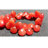 9-10 mm Carnelian Faceted Hearts For Jewelry, Carnelian Heart Briolettes, Juicy