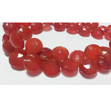 9-10 mm Carnelian Faceted Hearts For Jewelry, Carnelian Heart Briolettes, Juicy