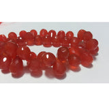 7x9 mm Carnelian Faceted Tear Drops For Jewelry, Carnelian Briolettes, Juicy