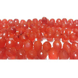 7x9 mm Carnelian Faceted Tear Drops For Jewelry, Carnelian Briolettes, Juicy