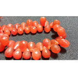 7x9 mm Carnelian Faceted Tear Drops For Jewelry, Carnelian Briolettes, Juicy