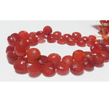 9-10 mm Carnelian Faceted Hearts For Jewelry, Carnelian Heart Briolettes, Juicy