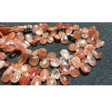 13x10 mm Sunstone Faceted Pear Shaped Briolettes, Sunstone Pear Beads, Sunstone