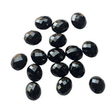 15x12mm Black Onyx Oval Rose Cut Flat Back Cabochon Black Onyx RoseCut Gemstones