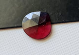 Natural Garnet Faceted Rose Cut Slice Heart Shape Flat Back Cabochon