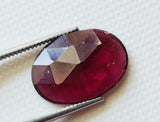 Natural Garnet Faceted Rose Cut Slice Oval Shape Flat Back Cabochon