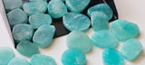 Natural Amazonite Cabochons, Smooth Plain Amazonite Free Form Shape Flat Back