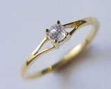 Rose Cut Diamond Ring in 925 Silver with Gold Polish Solid Stackable Ring