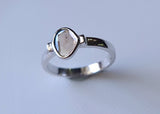 Diamond Slice Ring 925 Silver, Brown Diamond Polki Ring, Stackable Promise Ring