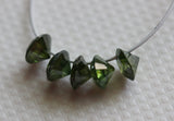 Green Diamond Drilled, Green Solitaire Diamond 0.5mm Center Drilled Diamond 5 Pc