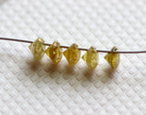 Yellow Diamond Drilled, Yellow Solitaire Diamond 0.5mm Center Drill Diamond 5 Pc