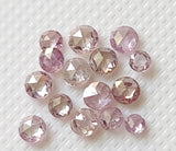 Pink Rose Cut Diamond, Rare Natural Pink Rose Cut Diamond Cabochon, 1.8-2.5mm