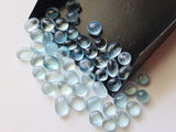 Aquamarine Plain Oval / Round Gems, Natural Loose Aquamarine Gemstones