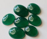 Natural Green Onyx Plain Oval Flat Back Cabochon 17.5x13.5mm-20x15mm