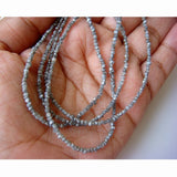 1.5mm To 3mm Grey Raw Diamond Conflict Free Beads (4IN To 16IN Options)