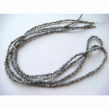 1.5mm To 3mm Grey Raw Diamond Conflict Free Beads (4IN To 16IN Options)