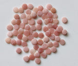 Pink Opal Cabochons, Natural Loose Pink Opal Plain Smooth Round Flat Back