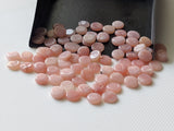 Pink Opal Cabochons, Natural Loose Pink Opal Plain Smooth Round Flat Back